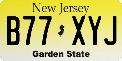 NJ license plate B77XYJ