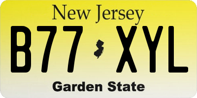 NJ license plate B77XYL