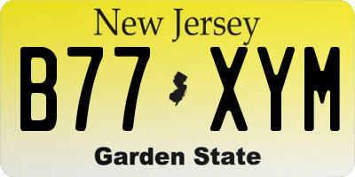 NJ license plate B77XYM