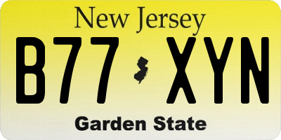 NJ license plate B77XYN