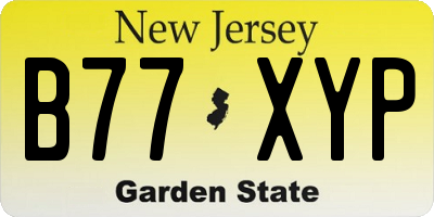 NJ license plate B77XYP