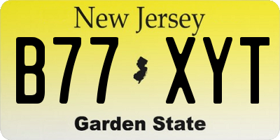 NJ license plate B77XYT