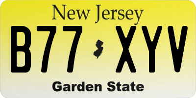 NJ license plate B77XYV
