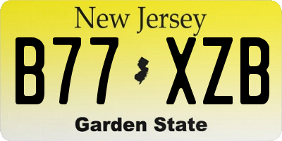 NJ license plate B77XZB