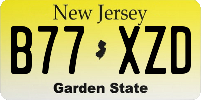NJ license plate B77XZD