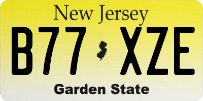 NJ license plate B77XZE