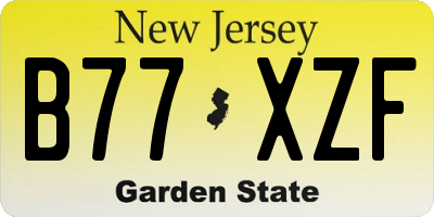 NJ license plate B77XZF