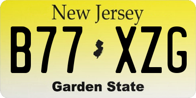 NJ license plate B77XZG