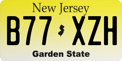 NJ license plate B77XZH