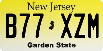 NJ license plate B77XZM