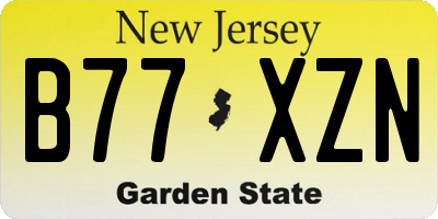 NJ license plate B77XZN