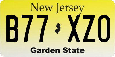 NJ license plate B77XZO