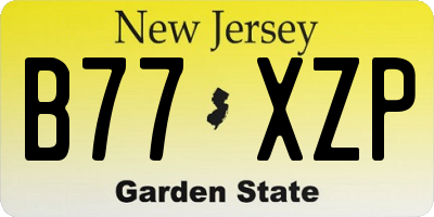 NJ license plate B77XZP