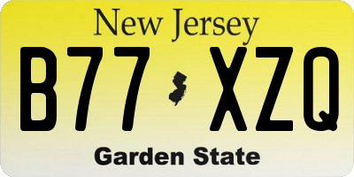 NJ license plate B77XZQ