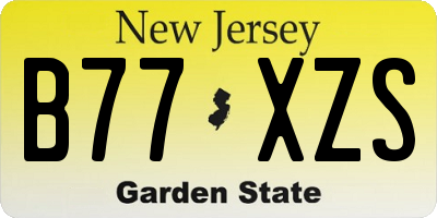 NJ license plate B77XZS