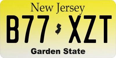 NJ license plate B77XZT