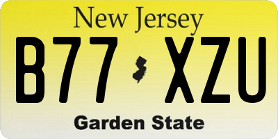 NJ license plate B77XZU