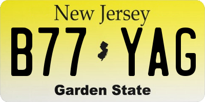 NJ license plate B77YAG