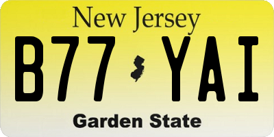 NJ license plate B77YAI