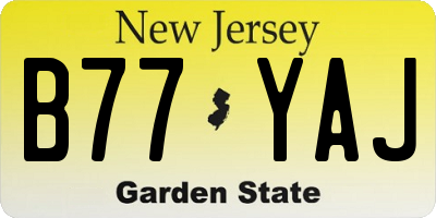 NJ license plate B77YAJ