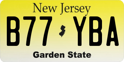 NJ license plate B77YBA