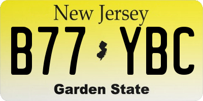 NJ license plate B77YBC