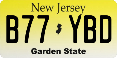 NJ license plate B77YBD