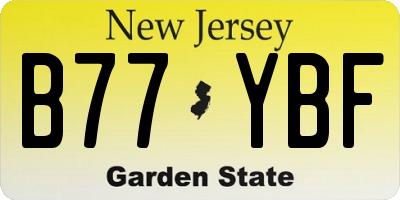 NJ license plate B77YBF