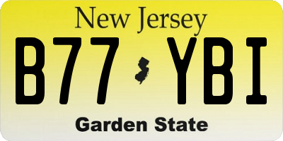 NJ license plate B77YBI