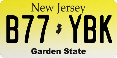 NJ license plate B77YBK