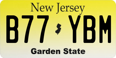 NJ license plate B77YBM
