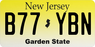NJ license plate B77YBN