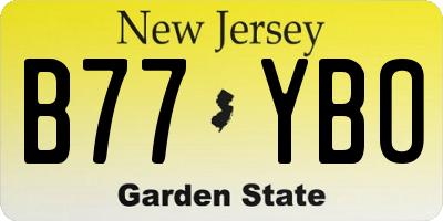 NJ license plate B77YBO