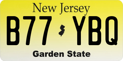 NJ license plate B77YBQ