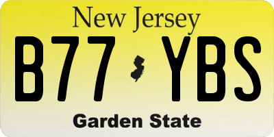 NJ license plate B77YBS