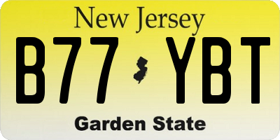 NJ license plate B77YBT