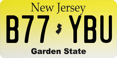 NJ license plate B77YBU