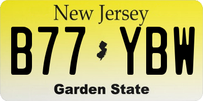 NJ license plate B77YBW