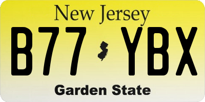 NJ license plate B77YBX