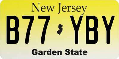 NJ license plate B77YBY