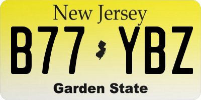 NJ license plate B77YBZ
