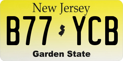 NJ license plate B77YCB
