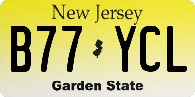 NJ license plate B77YCL