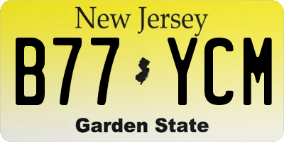 NJ license plate B77YCM