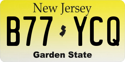 NJ license plate B77YCQ