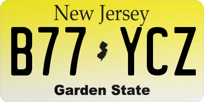NJ license plate B77YCZ