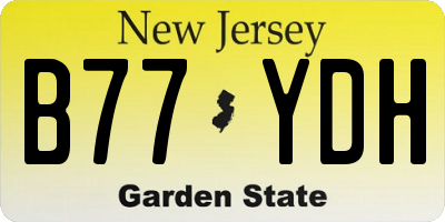 NJ license plate B77YDH