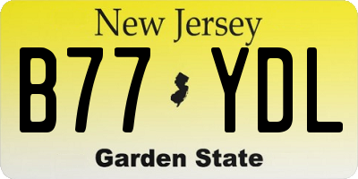 NJ license plate B77YDL
