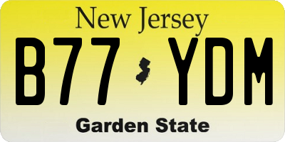 NJ license plate B77YDM