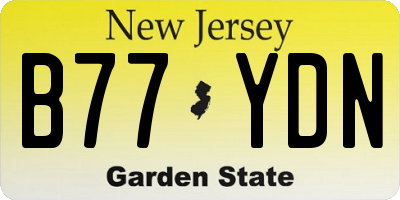 NJ license plate B77YDN